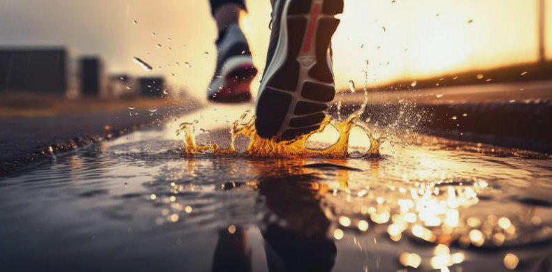 buty do biegania w deszczowy dzień